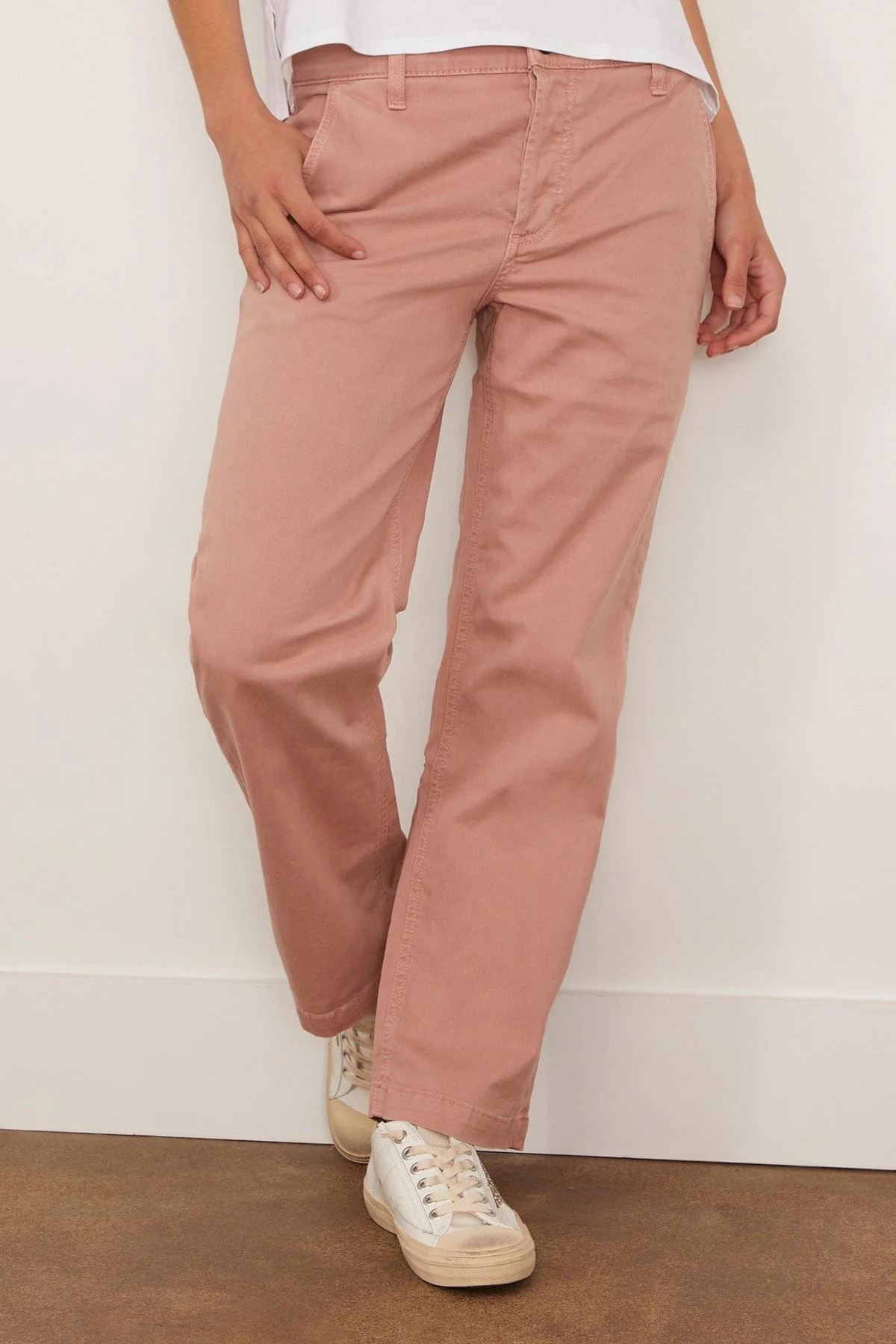 Slim Chino Pant in Washed Dusty Rose - Image 4