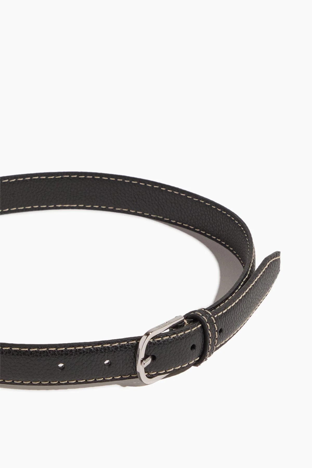 Slim Grained-Leather Trouser Belt in Black - Image 3