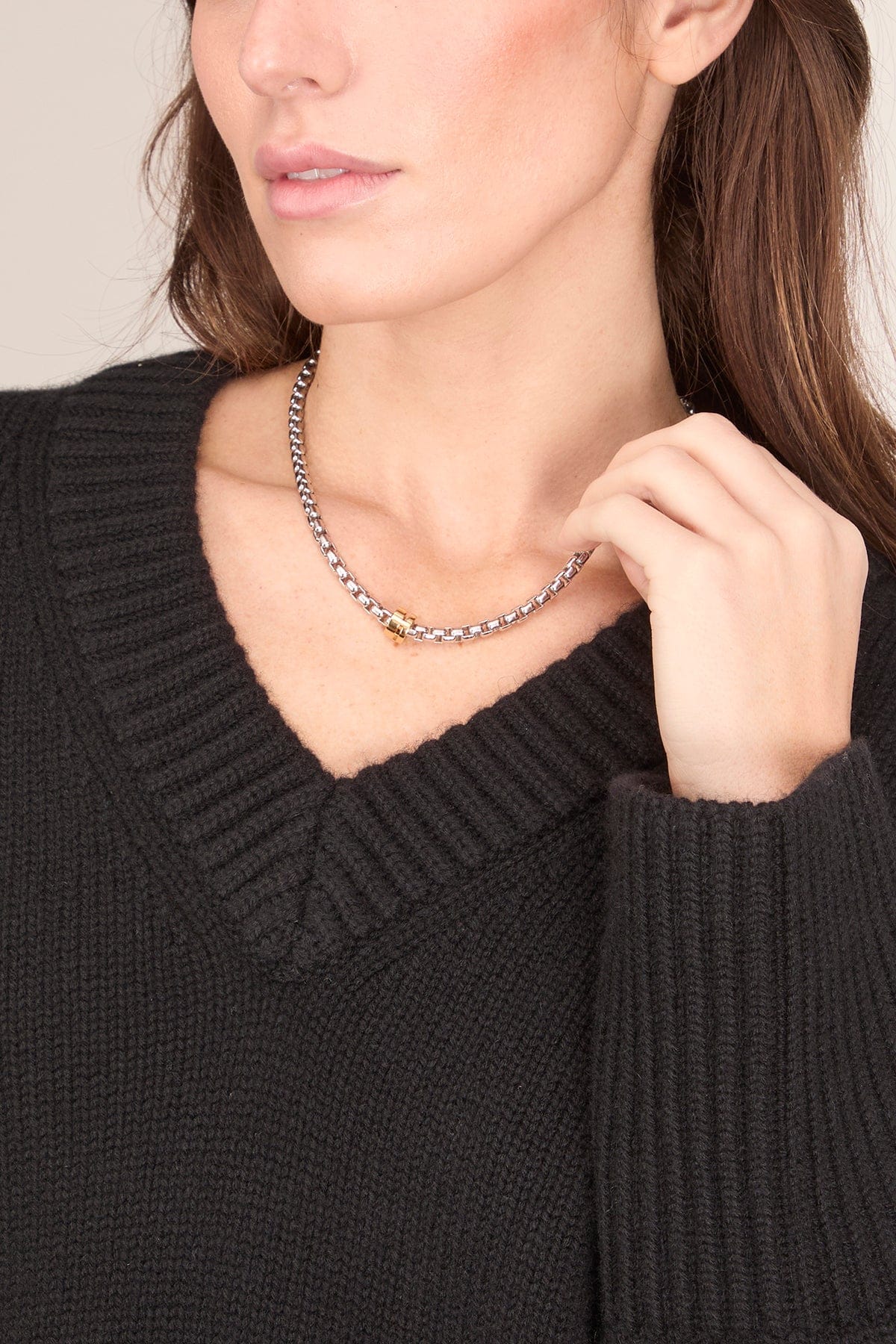 Slot Charm Necklace in Silver Gold - Image 2