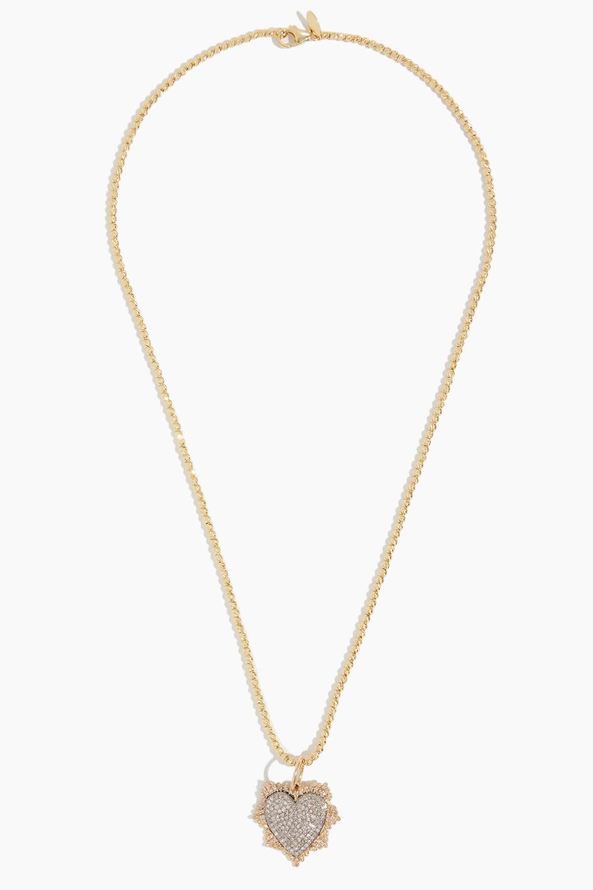 Small Spike Heart Pendant in 14k Yellow Gold/Sterling Silver - Image 3