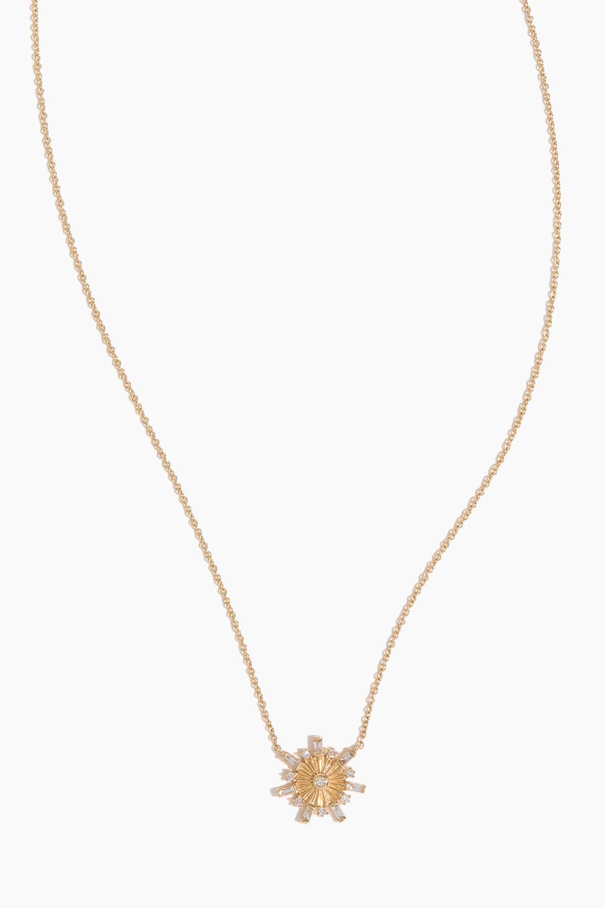 Snowflake Necklace in 14k Yellow Gold