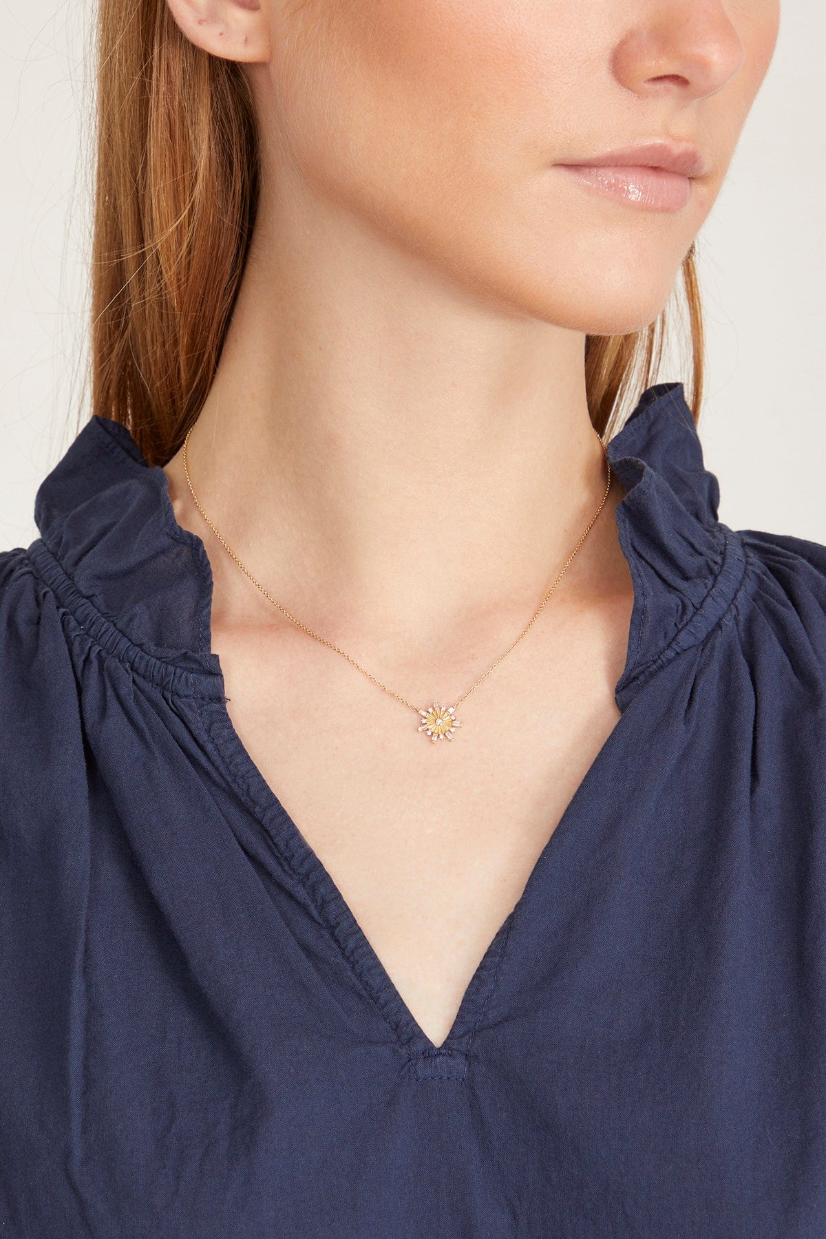 Snowflake Necklace in 14k Yellow Gold - Image 2