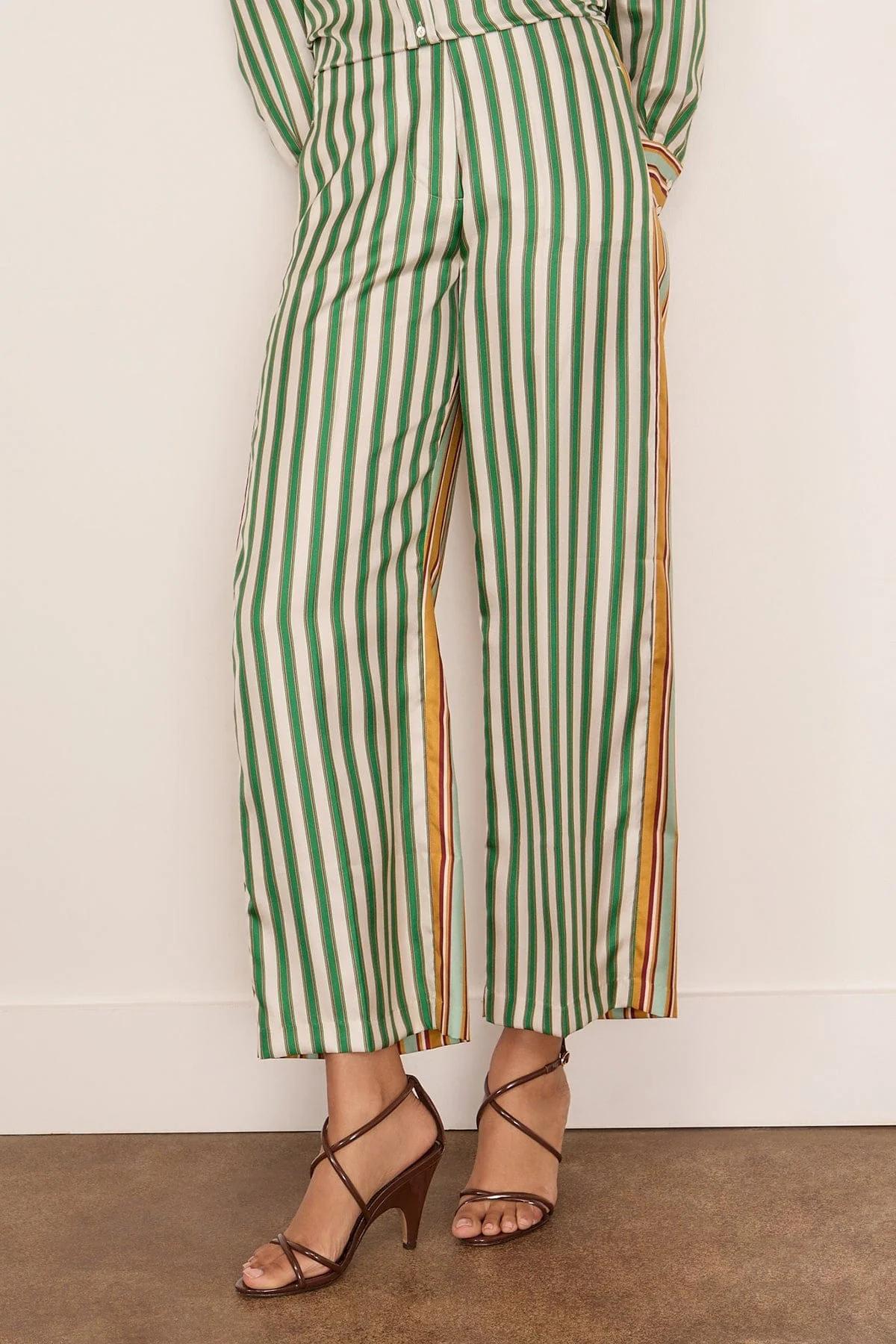 Sonia Silk Twill Pant in Multi Stripes - Image 3
