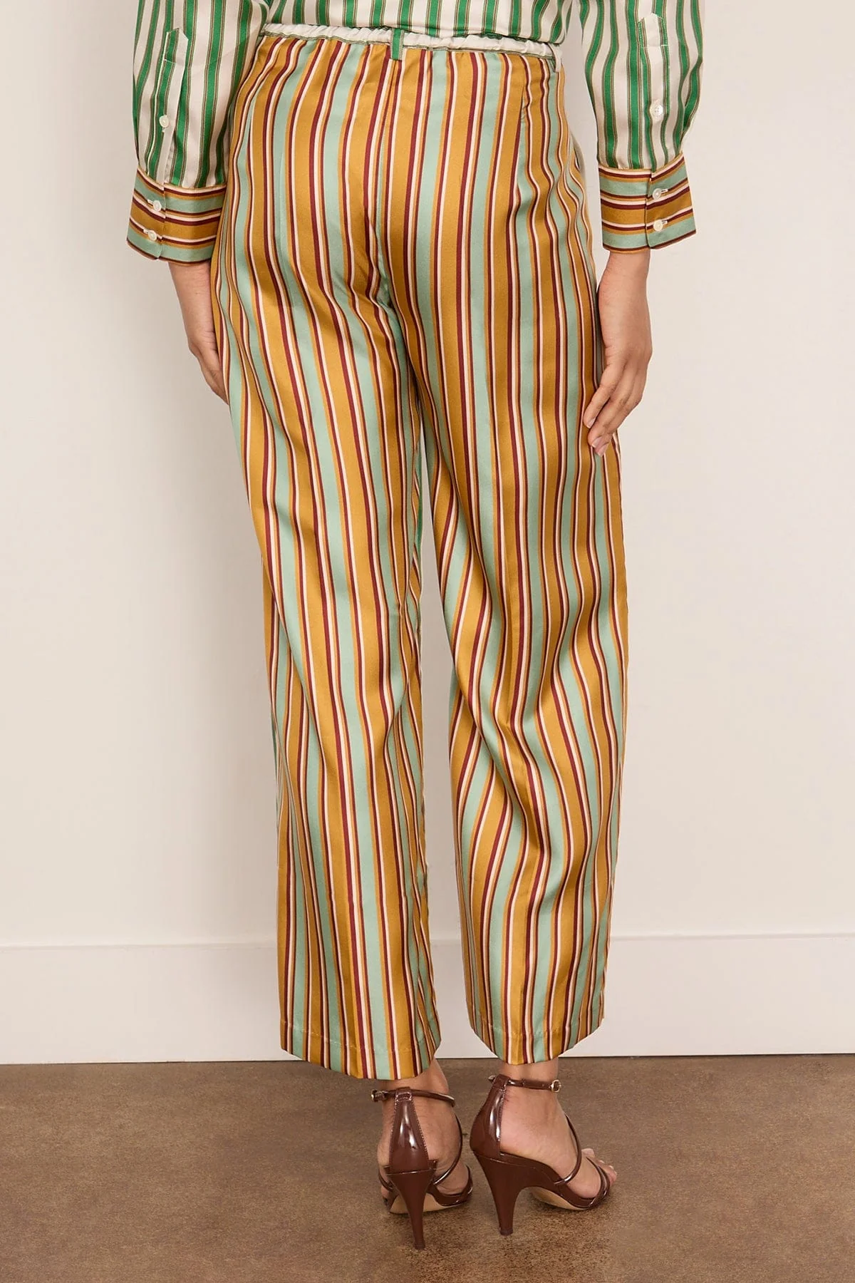 Sonia Silk Twill Pant in Multi Stripes - Image 4