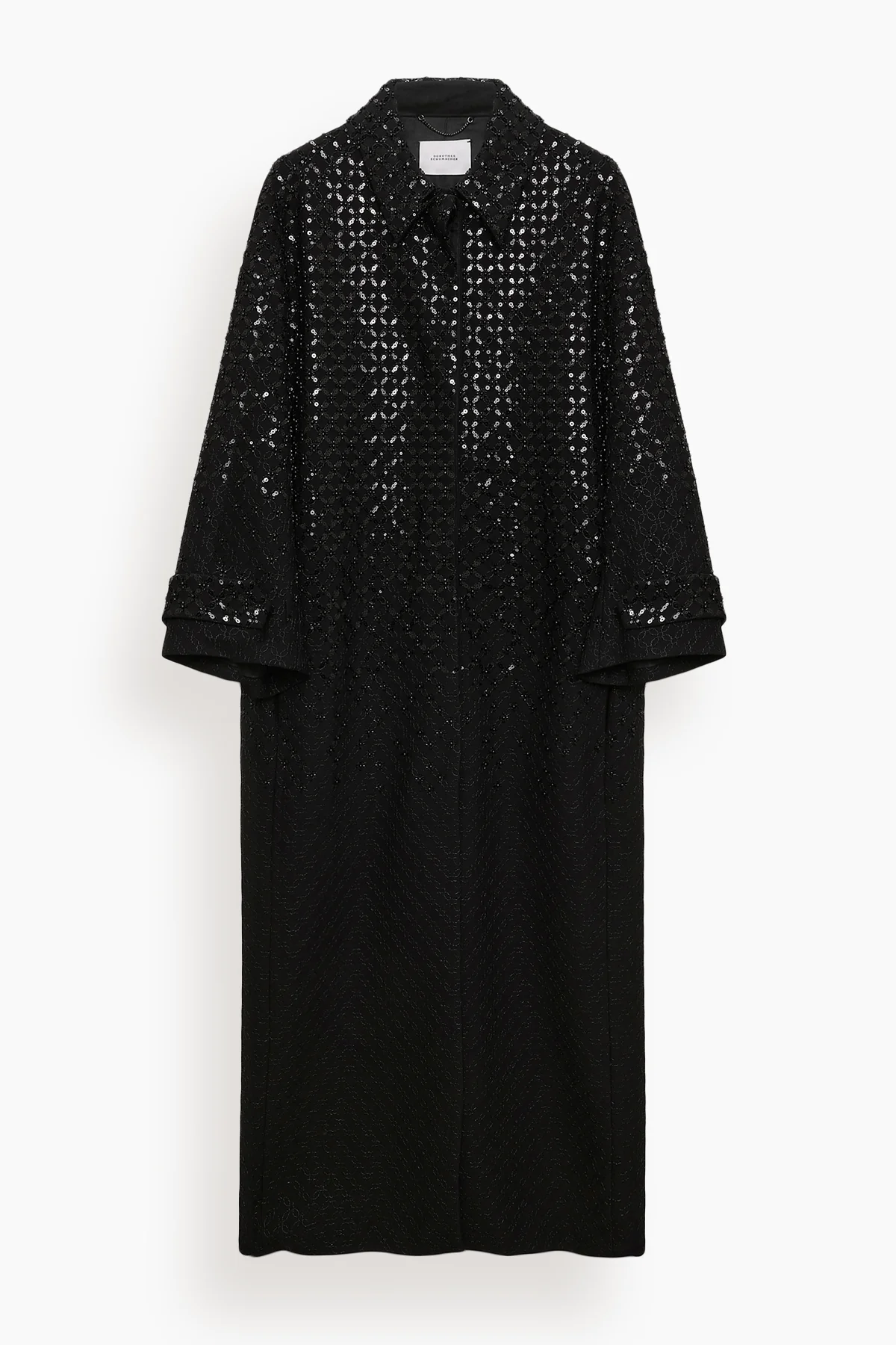Sparkling Emotions Coat in Pure Black