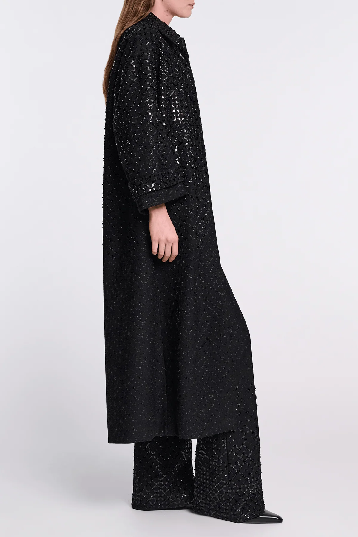 Sparkling Emotions Coat in Pure Black - Image 3