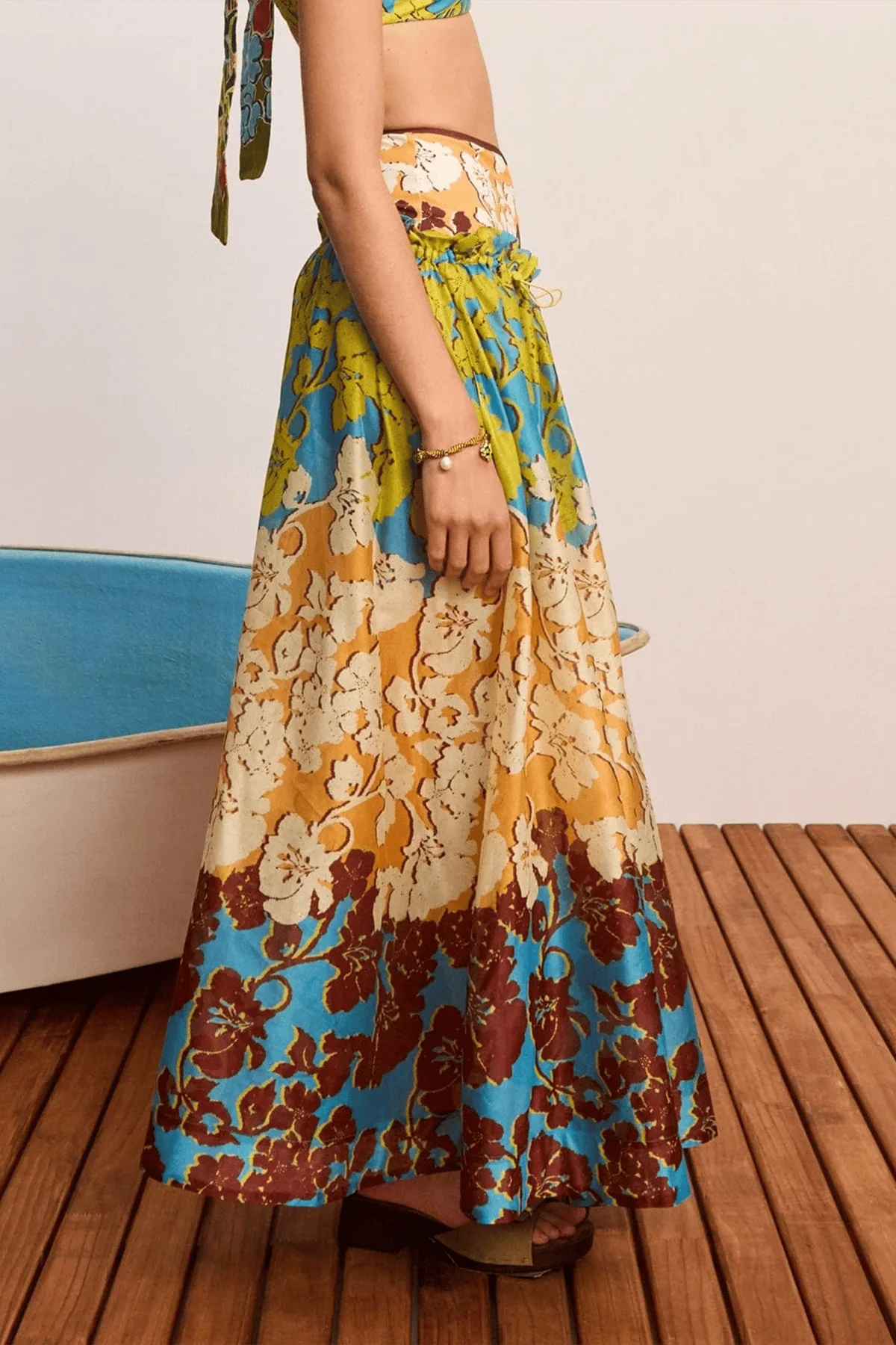 Splice Midi Skirt in Multi - Image 3
