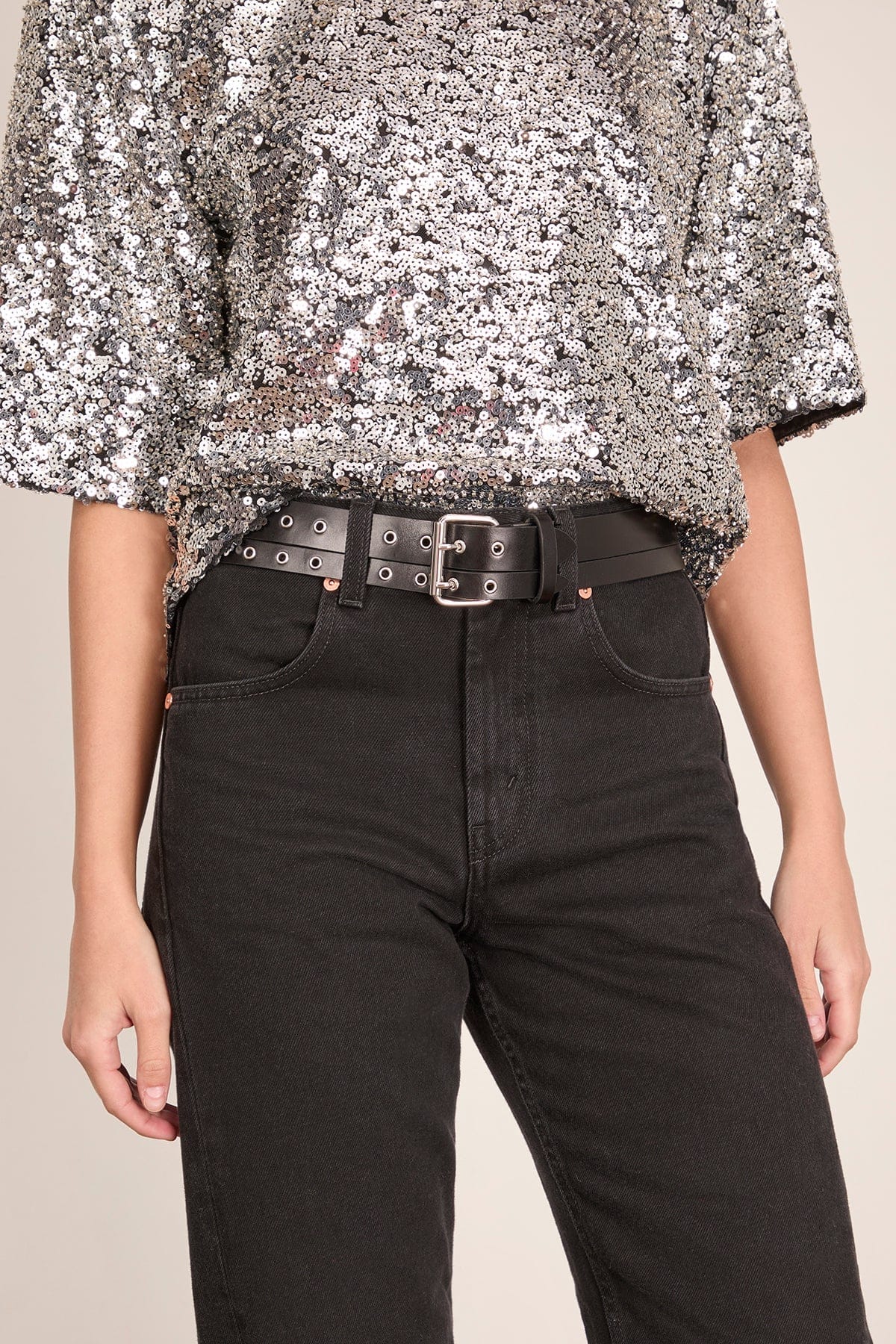 Split Belt in Black/Silver - Image 2