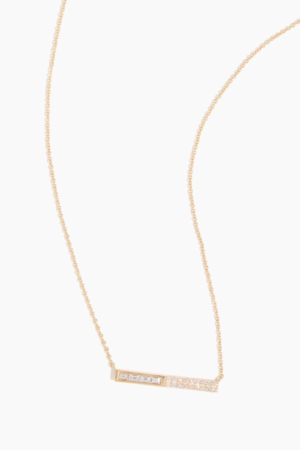 Split Diamond Bar Necklace in 14k Yellow Gold