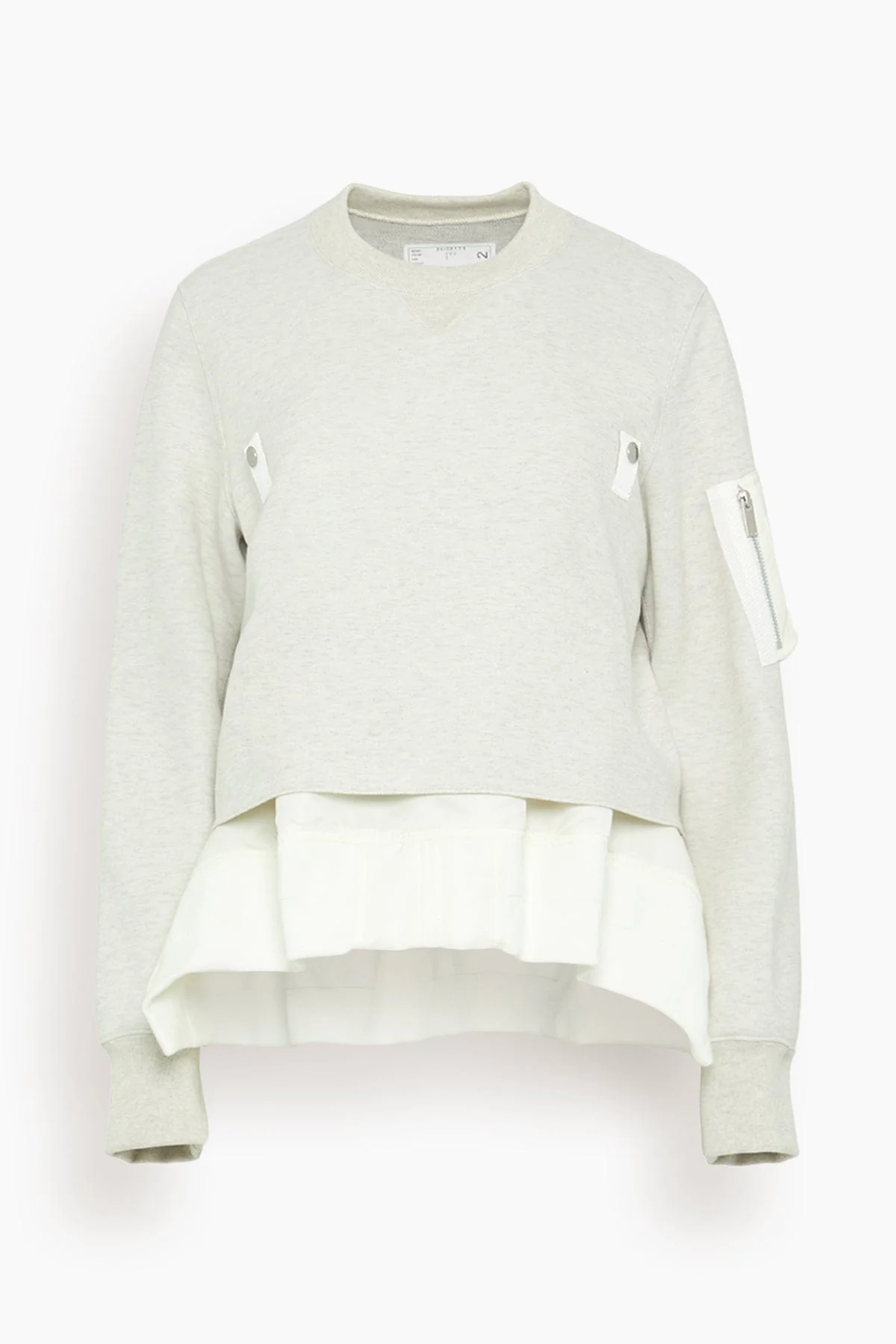 Sponge Sweat Nylon Twill Pullover in Ecru/Off White