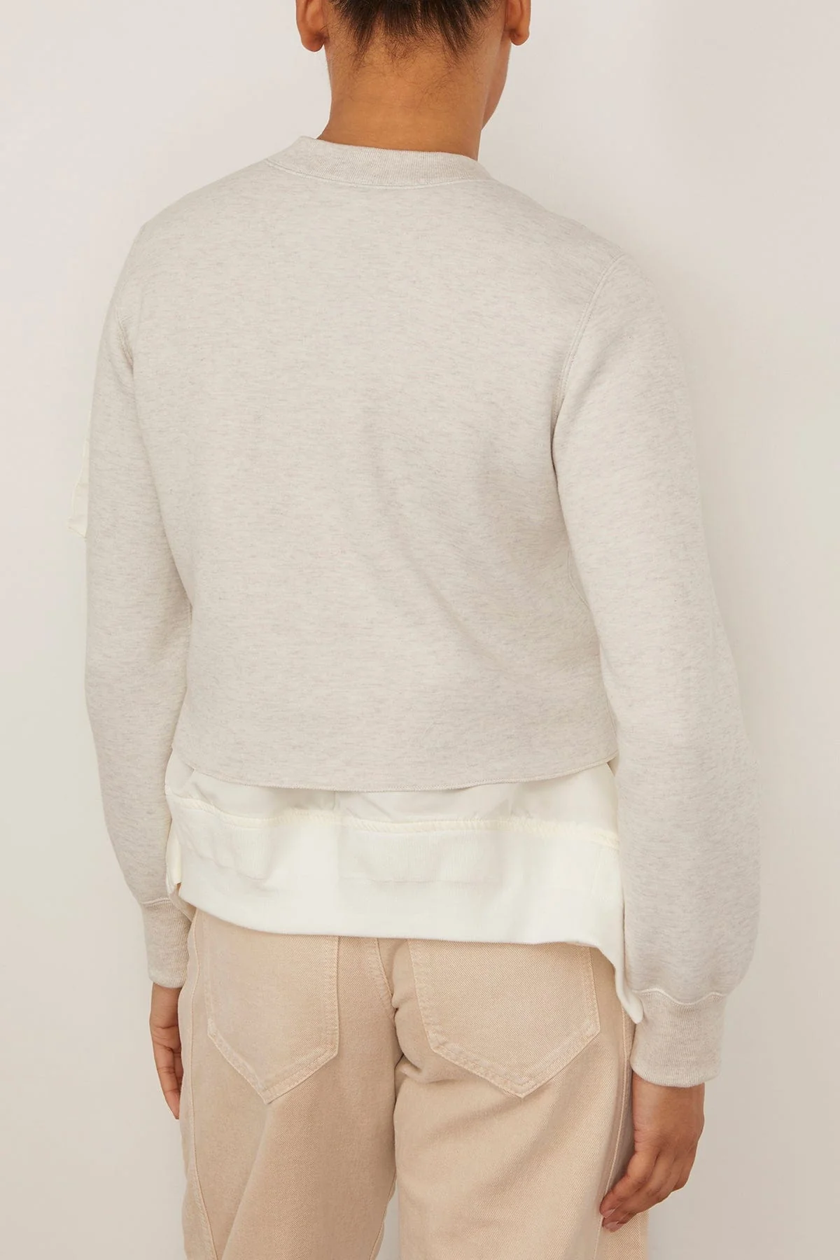 Sponge Sweat Nylon Twill Pullover in Ecru/Off White - Image 4