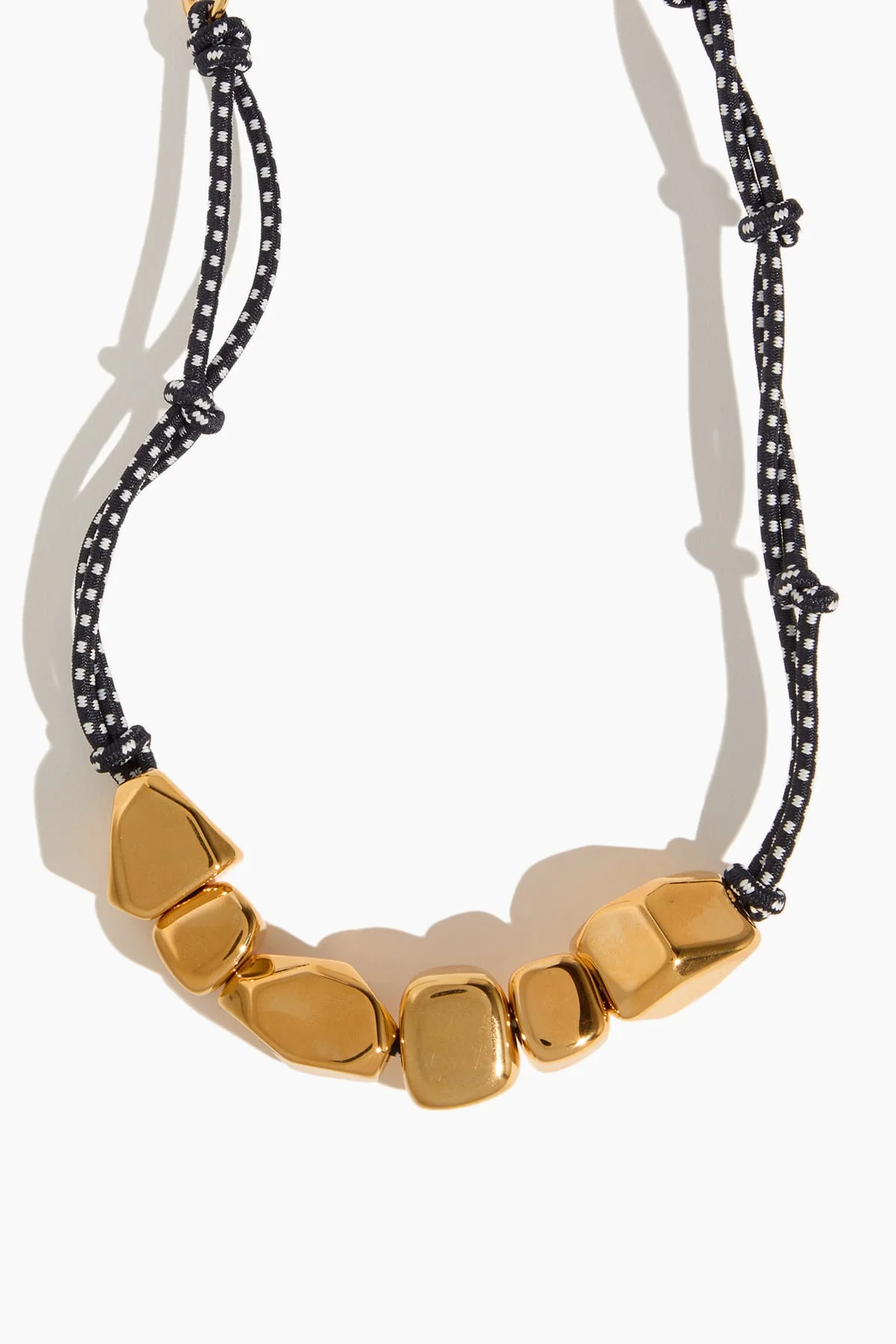 Stone Cord Necklace in Blue Gold