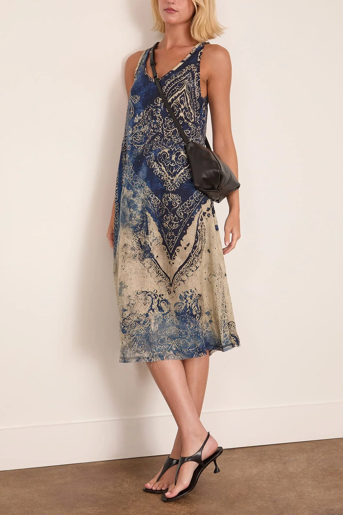 Tank Dress in Blue Distressed Medallion - Image 2