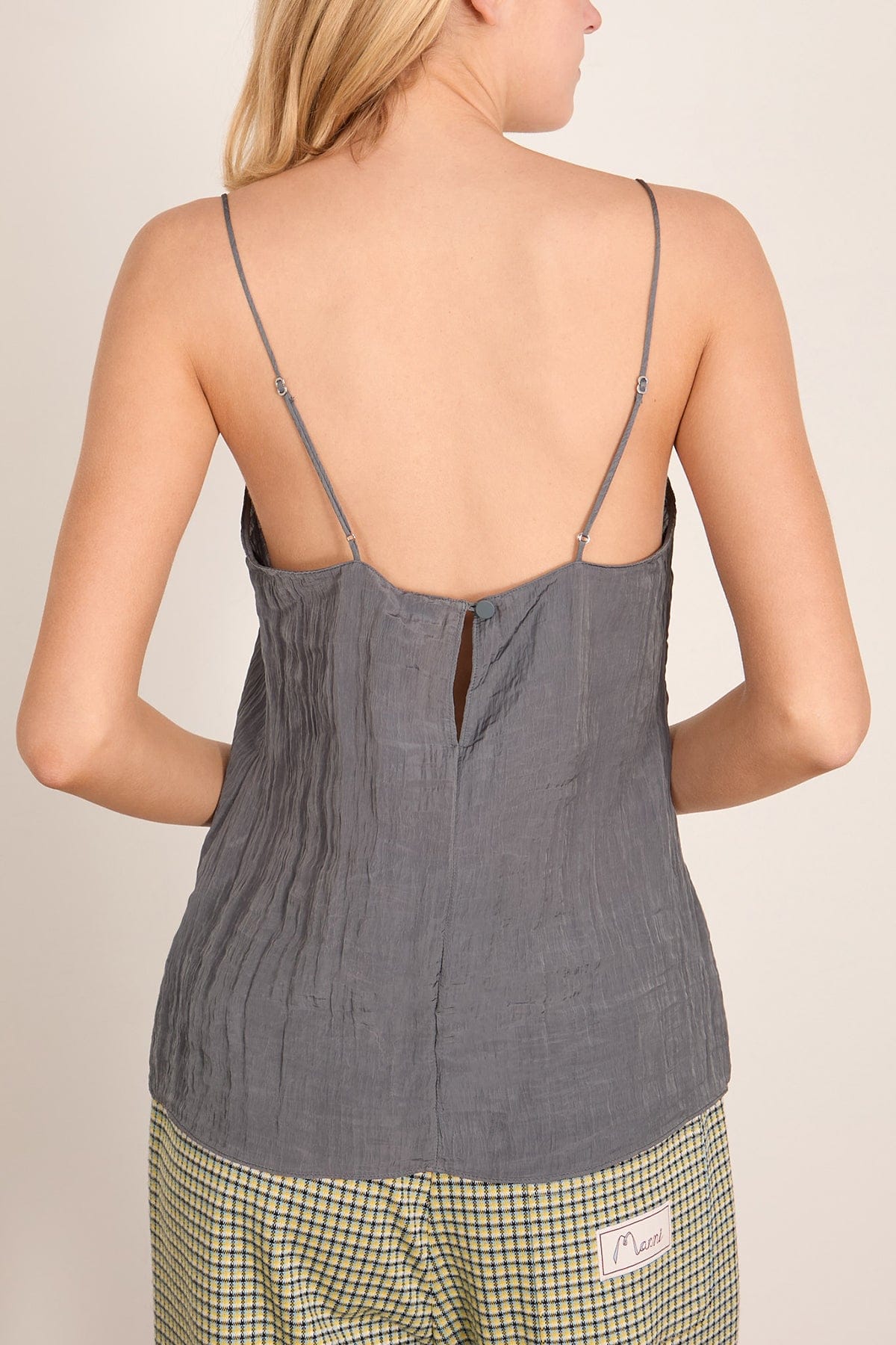 The Crinkle Slip Cami in Dark Grey - Image 4
