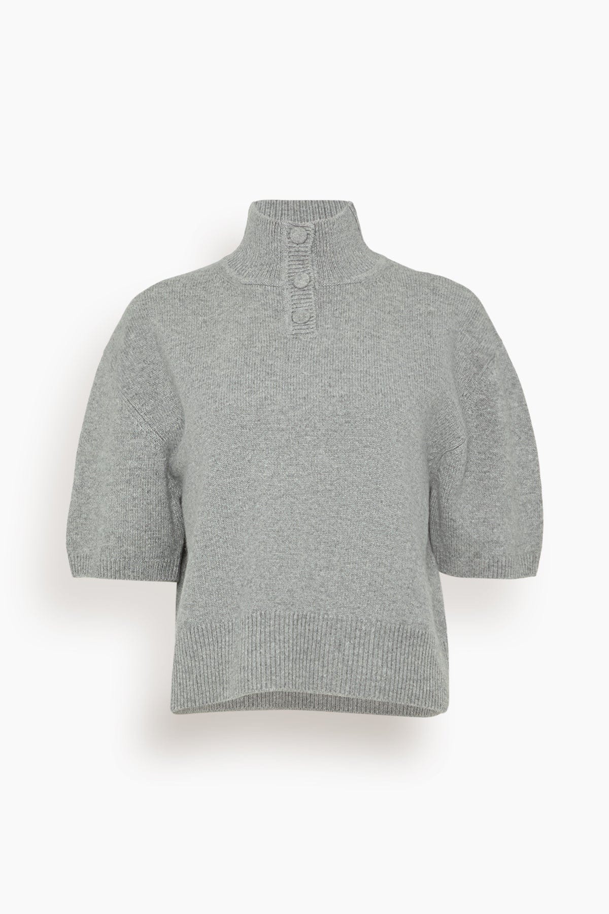 The Kinley Cropped Henley in Husky Grey