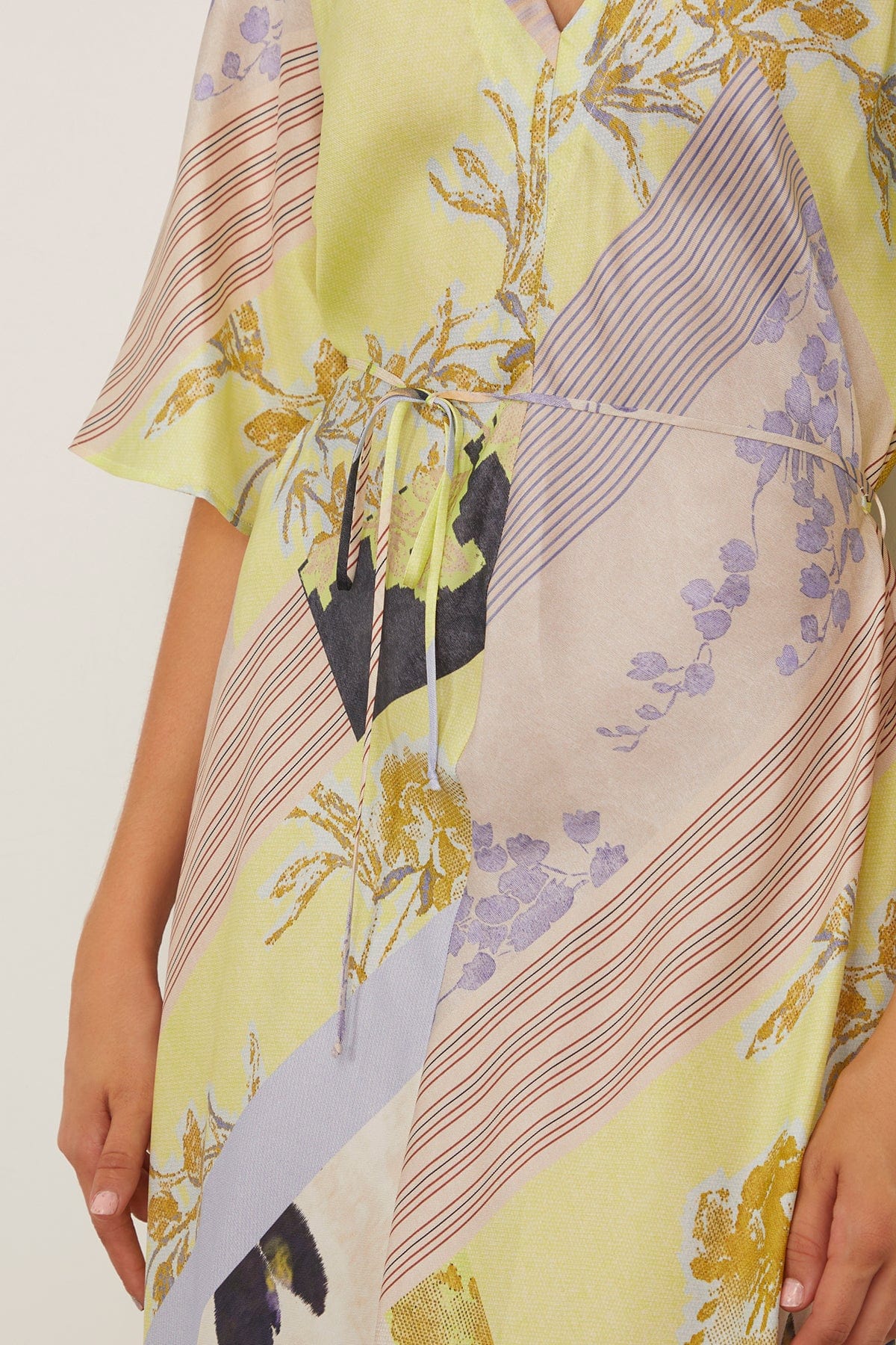 The Secret Garden Print Viscose Silk Twill Dress in Luce - Image 5