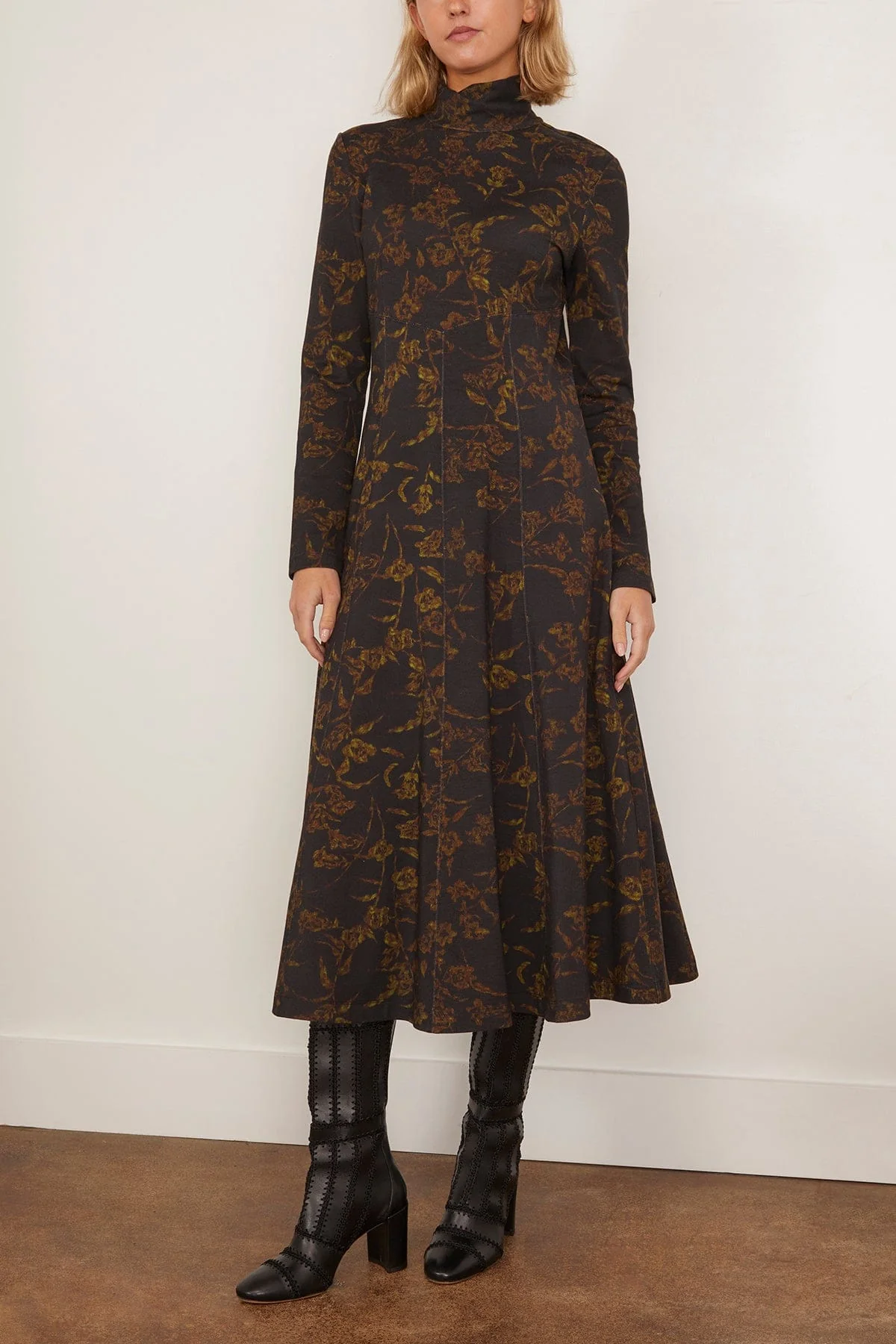 Thea Dress in Black Forest/Green Multi - Image 3