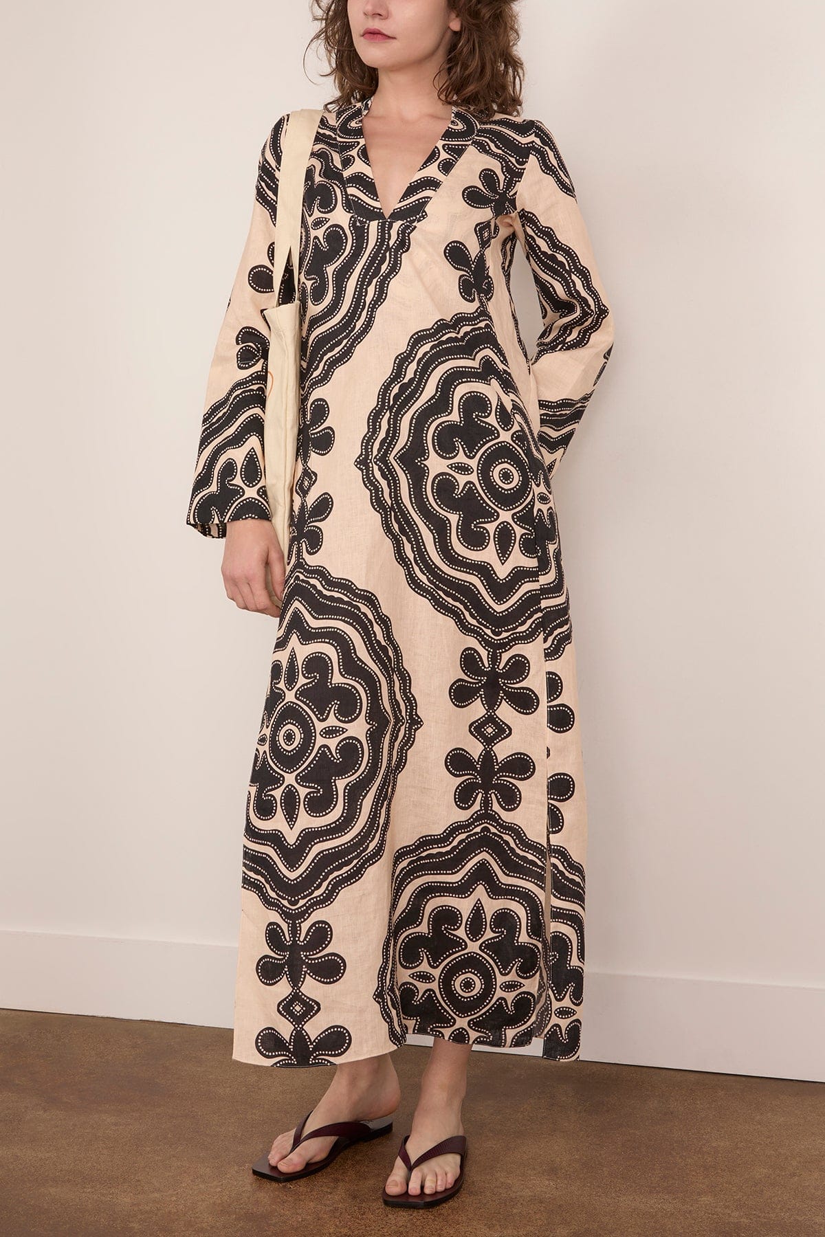 Theodora Column Dress in Niku Cream - Image 2