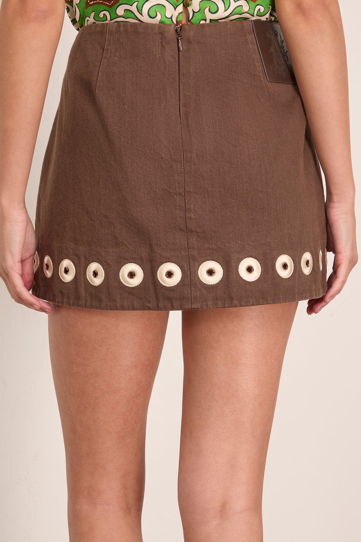 Tobe Denim Skirt in Chocolate - Image 4