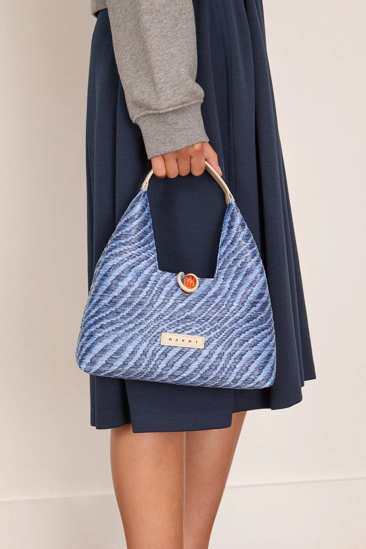 Trapeze Mini Top Handle Bag in Vivid Blue - Image 2