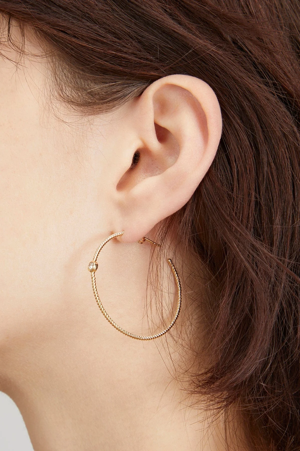 Twisted Bezel Hoops in 14K Yellow Gold - Image 2