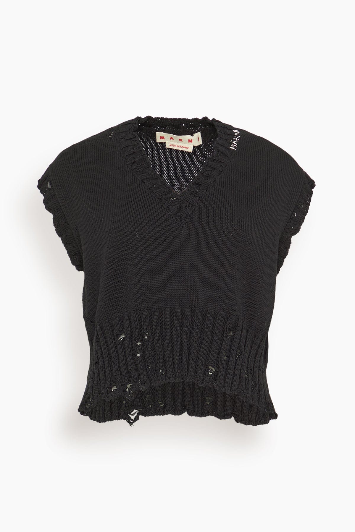 V-Neck Sweater Vest in Black