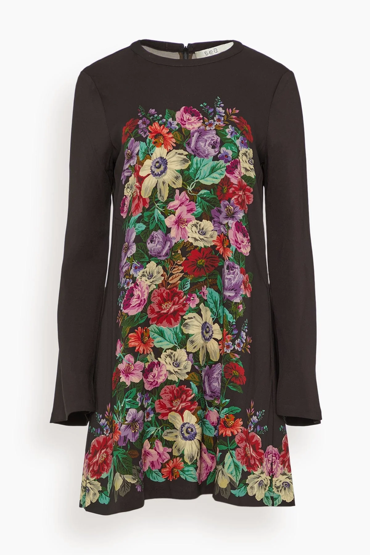 Viktoria Print Long Sleeve Mini Dress in Multi