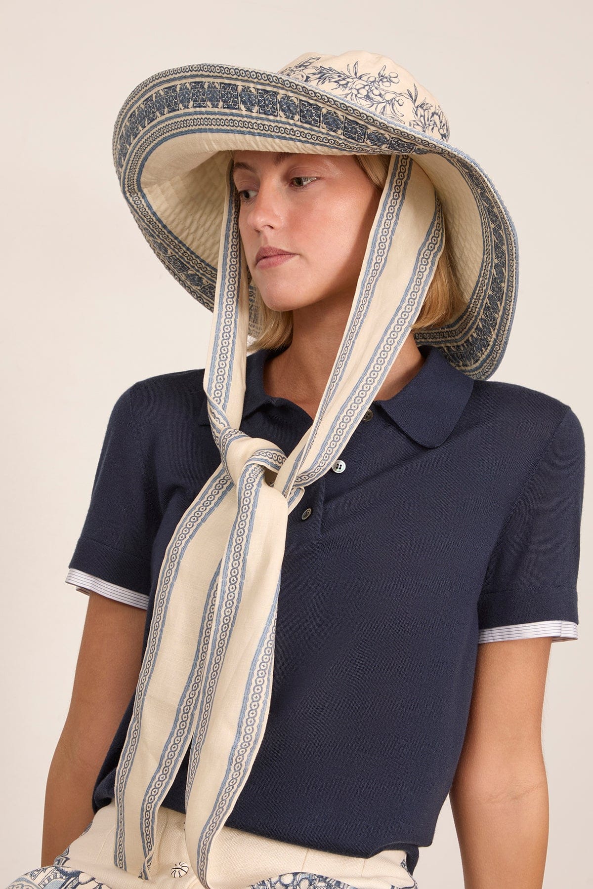 Villa Romantica Wide Brim Sunhat in Cream - Image 2