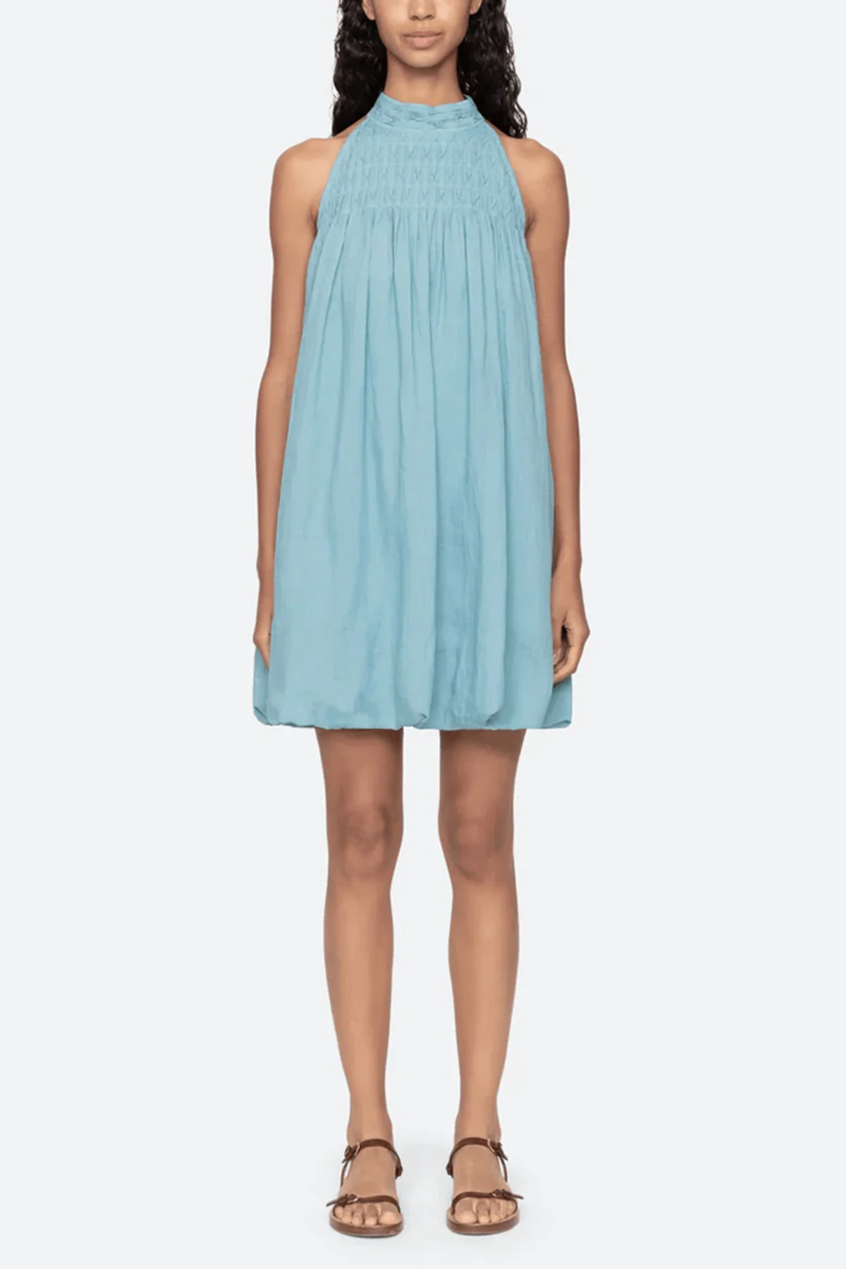 Violet Halter Mini Dress in Blue - Image 3