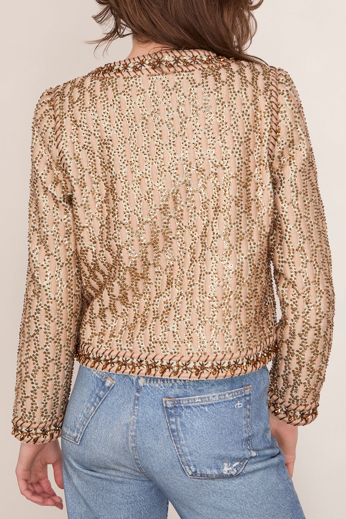 Viviana Embroidered Jacket in Gold - Image 4