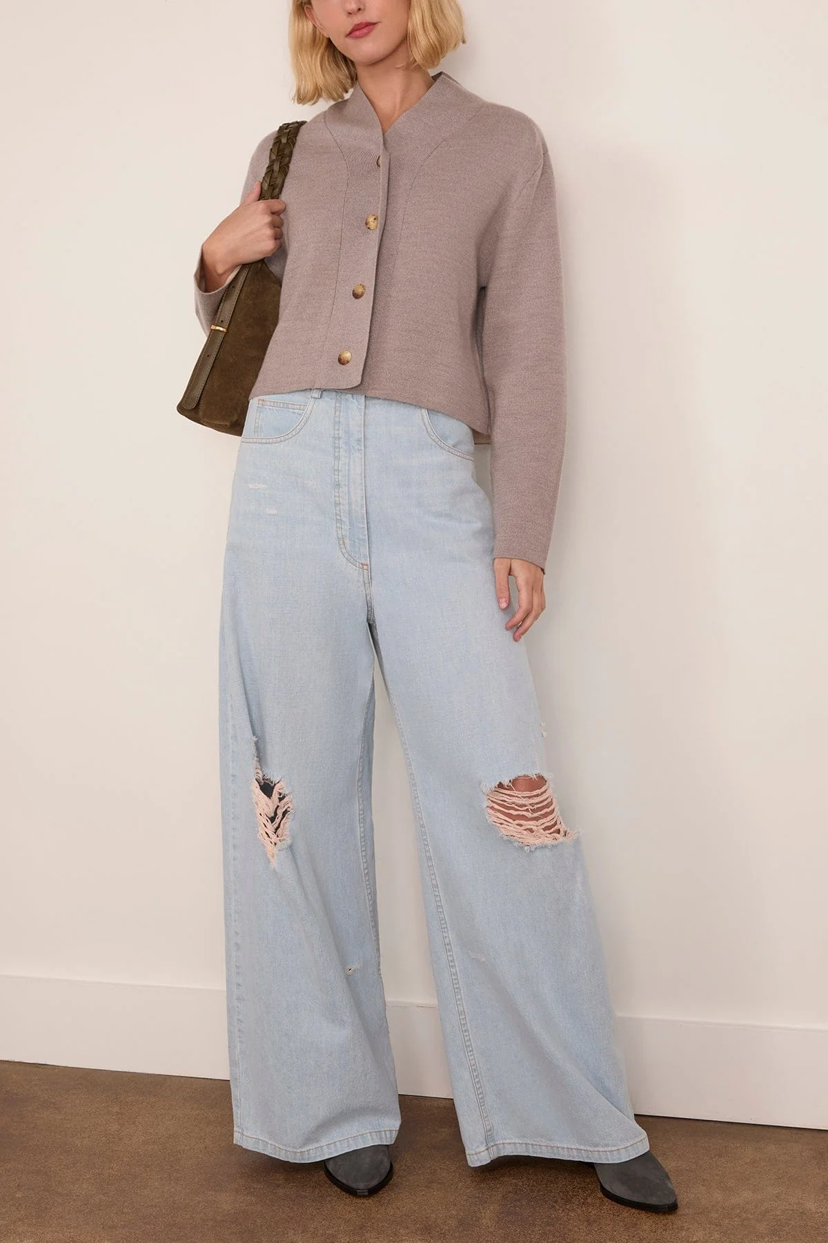 Vrod Cardigan in Taupe Sand - Image 2
