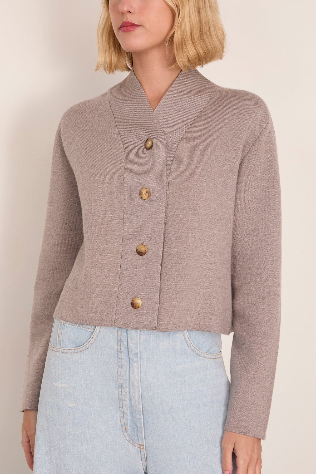 Vrod Cardigan in Taupe Sand - Image 3