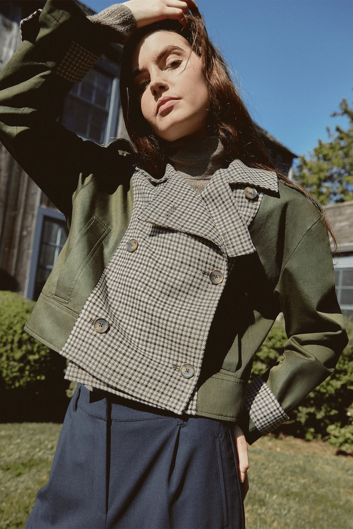Walton Jacket in Army Check Multi - Image 5