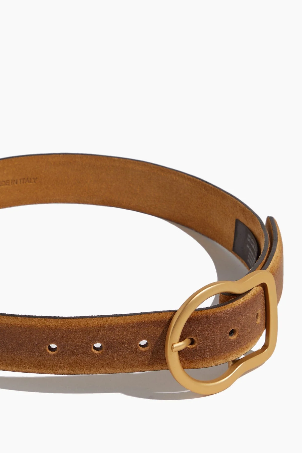 Waxed Statement Suede Belt in Camel - Image 3