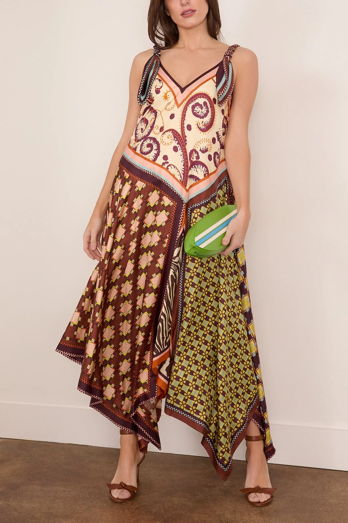 Wilson Silk Midi Dress in Multi - Image 2