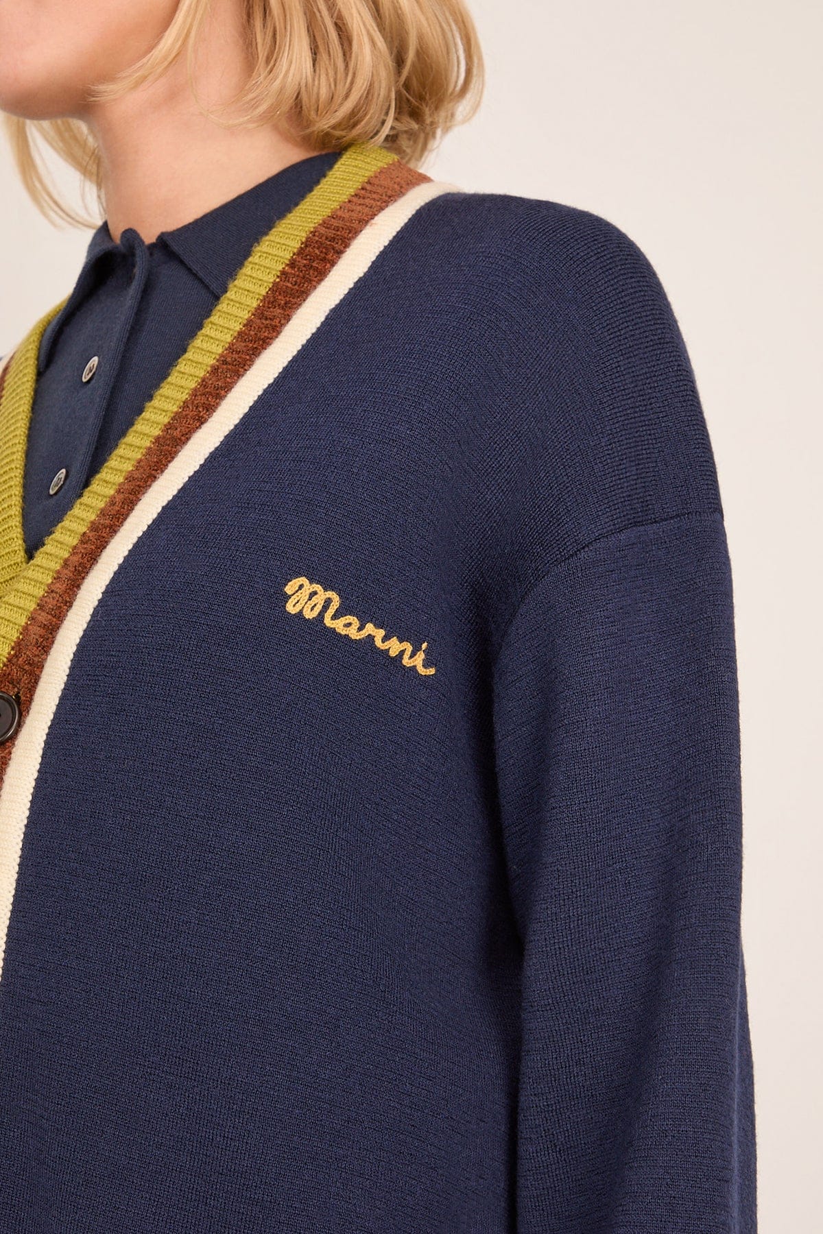 Wool Cardigan in Ultramarine - Image 5