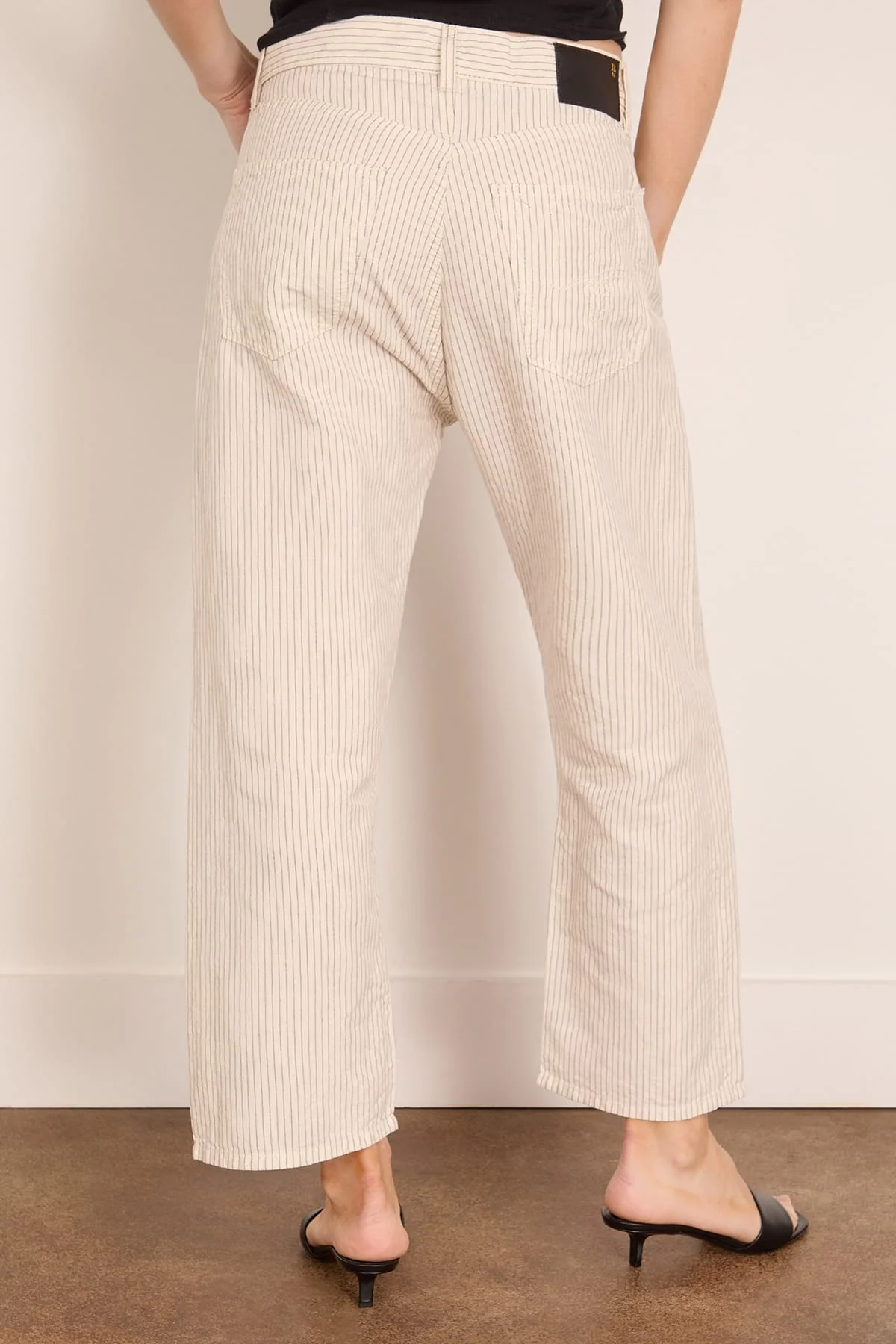 X-BF 5-Pocket Pant in White with Black Mini Stripe - Image 4