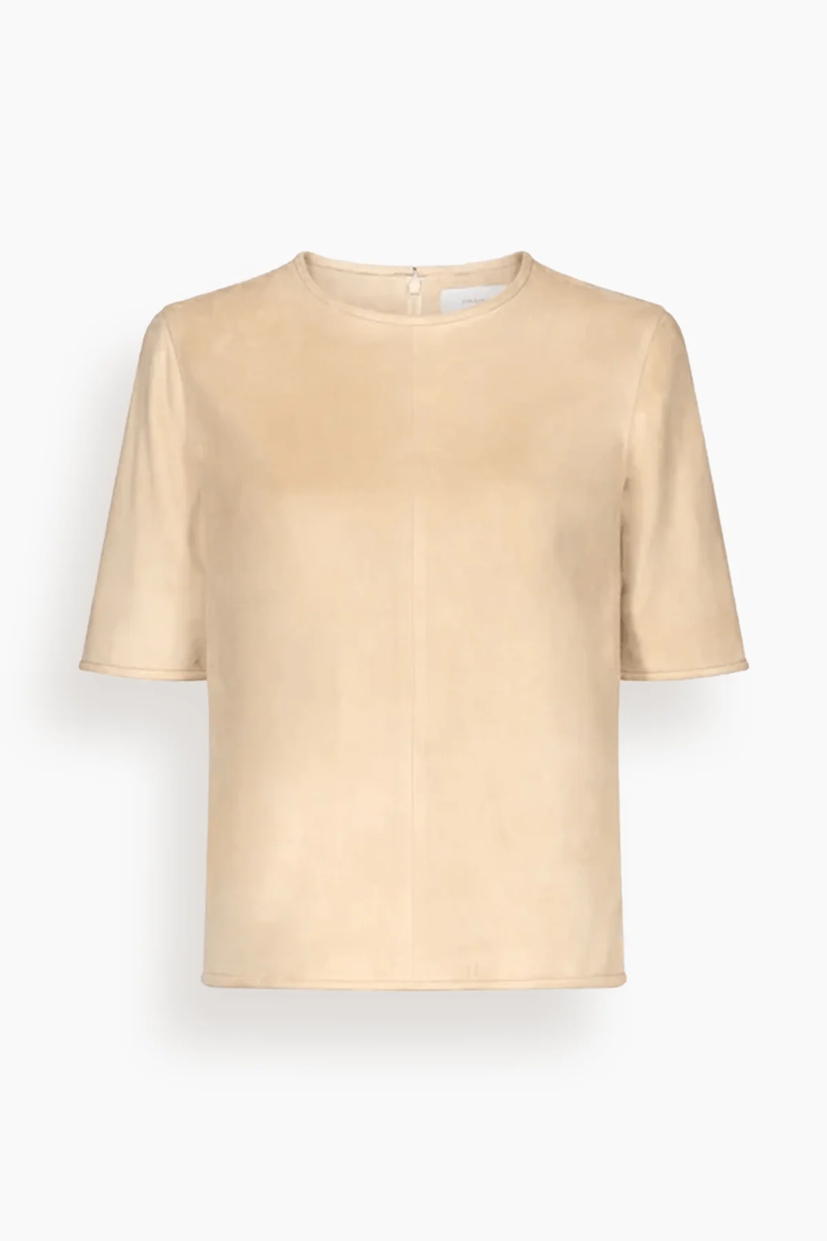 Zaida Suede Boxy T-Shirt in Beige