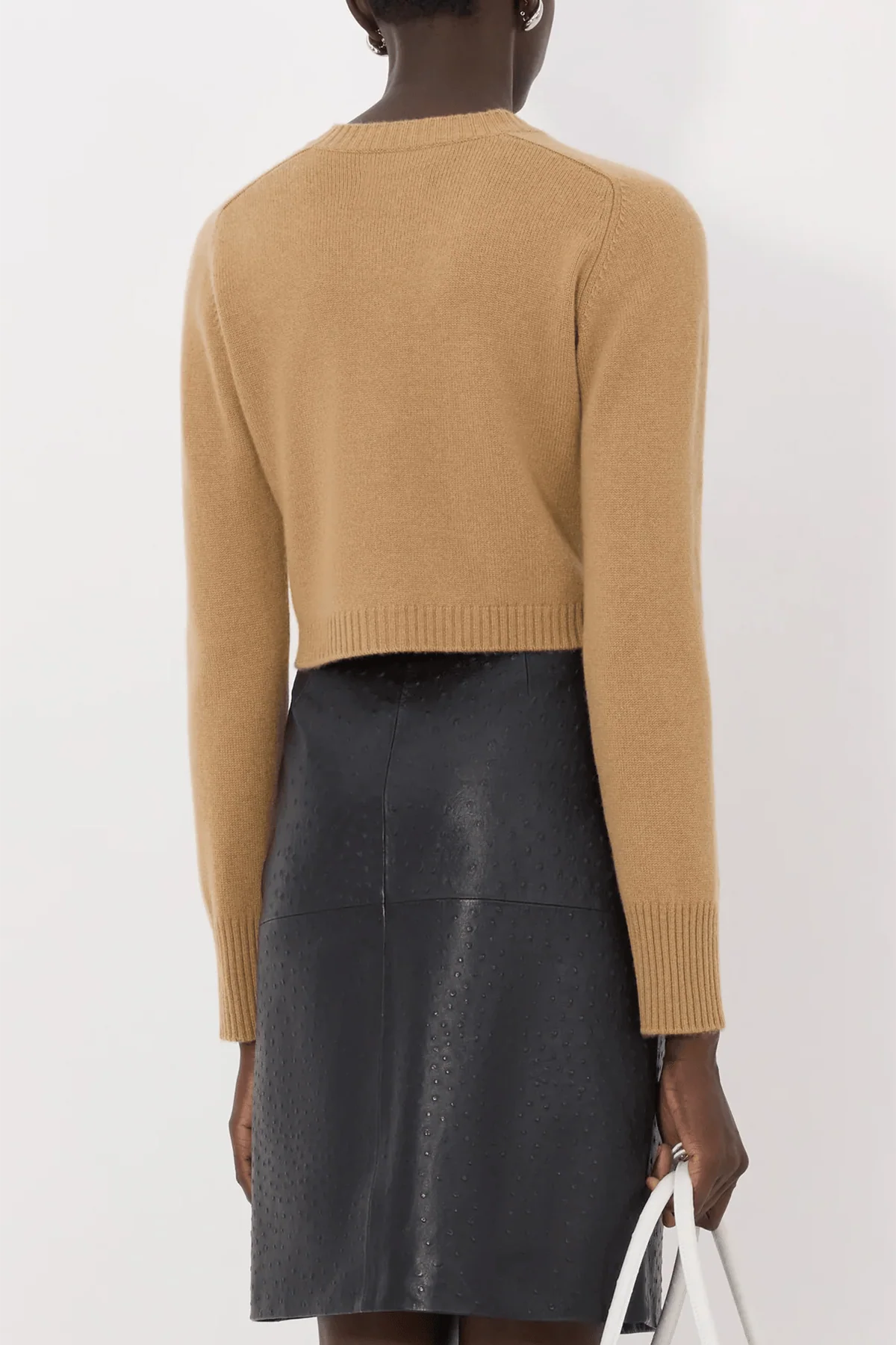 Zephir Cropped Cardigan in Camel - Image 4